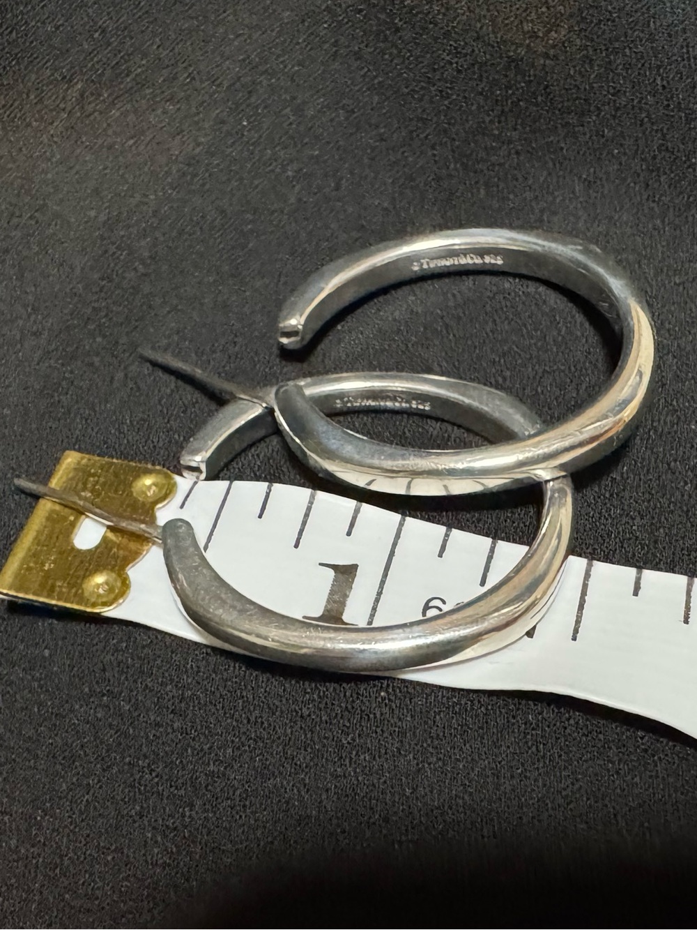 Tiffany & Co. Silver Cushion Hoop Earrings - Picture 3 of 5